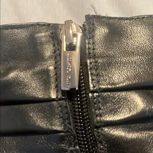 Vince Camuto Black Heeled Boots with Elegant Zipper Accent